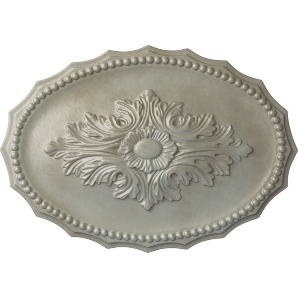 Ekena Millwork Oxford Ceiling Medallion, Hand-Painted Flash Gold, 16 7/8"W x 11 3/4"H x 1 1/2"P CM16OXFLS - main